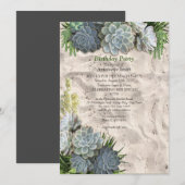 Succulent Hues of Bleek Blues Birthday Kaart (Voorkant / Achterkant)