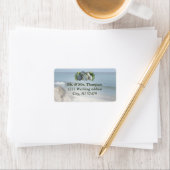 Succulent Hues of Bleek Blues bruiloft Labels (Insitu)