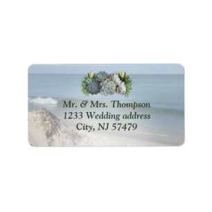 Succulent Hues of Bleek Blues bruiloft Labels