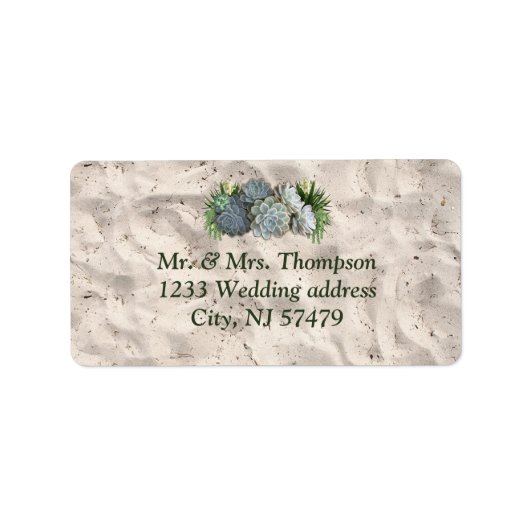 Succulent Hues of Bleek Blues bruiloft Labels (Voorkant)