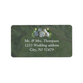 Succulent Hues of Bleek Blues bruiloft Labels