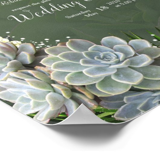 Succulent Hues of Bleek Blues & Green Announcement Poster (Hoek)