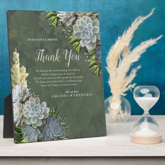 Succulent Hues of Bleek Blues & Green Dank u Fotoplaat (Zijkant)