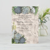 Succulent Hues of Bleek Blues Jubileum Kaart (Staand voorkant)