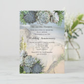 Succulent Hues of Bleek Blues Jubileum Kaart (Staand voorkant)