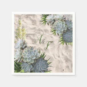 Succulent Hues of Bleek Blues Napkins Servet