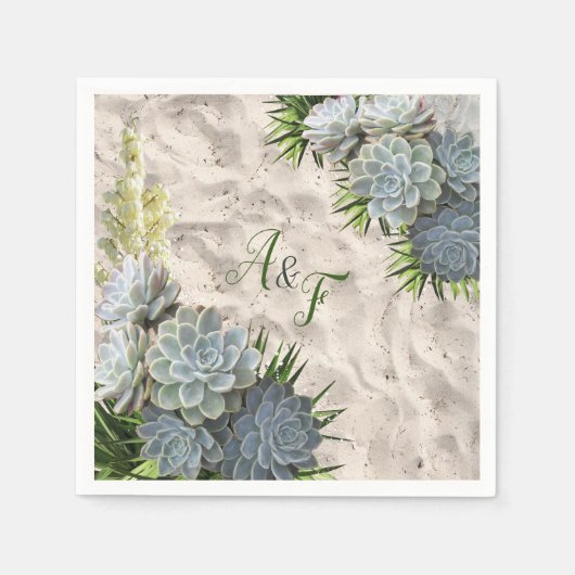 Succulent Hues of Bleek Blues Napkins Servet (Voorkant)