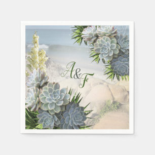 Succulent Hues of Bleek Blues Napkins Servet