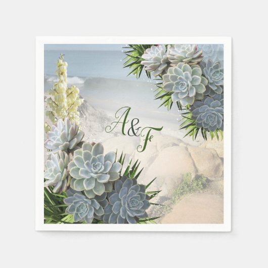 Succulent Hues of Bleek Blues Napkins Servet (Voorkant)