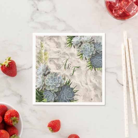 Succulent Hues of Bleek Blues Napkins Servet (Insitu)