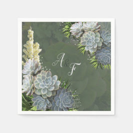Succulent Hues of Bleek Blues Napkins Servet