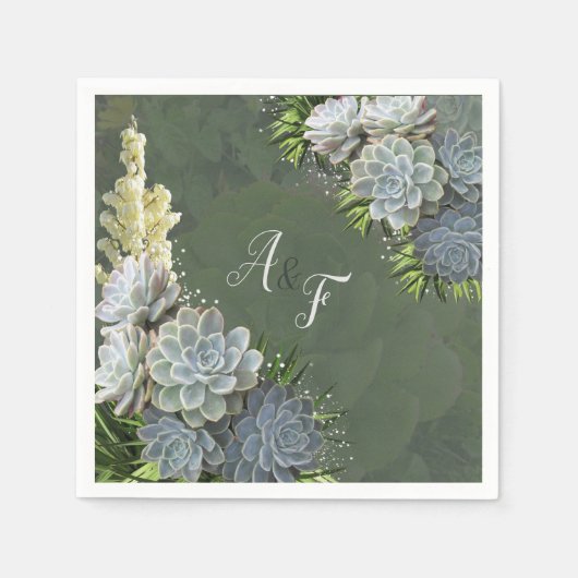 Succulent Hues of Bleek Blues Napkins Servet (Voorkant)