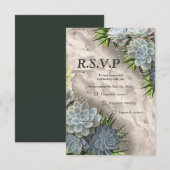 Succulent Hues of Bleek Blues & RSVP Kaartje (Voorkant / Achterkant)