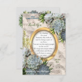 Succulent Hues of Bleek Blues RSVP Kaartje (Voorkant / Achterkant)