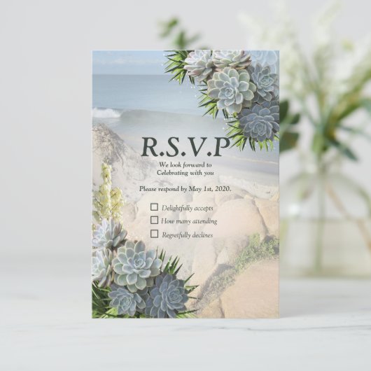 Succulent Hues of Bleek Blues & RSVP Kaartje (Staand voorkant)