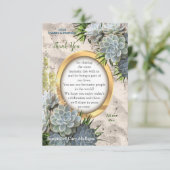 Succulent Hues of Bleek Blues RSVP Kaartje (Staand voorkant)