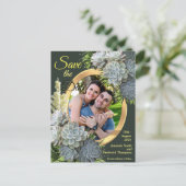 Succulent Hues of Bleek Blues Save the Date Aankondigingskaart (Staand voorkant)