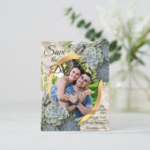 Succulent Hues of Bleek Blues Save the Date Aankondigingskaart (Staand voorkant)