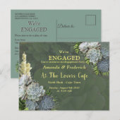 Succulent Hues of Bleek Blues Verloving Uitnodiging Briefkaart (Voorkant / Achterkant)