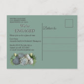 Succulent Hues of Bleek Blues Verloving Uitnodiging Briefkaart (Achterkant)