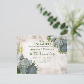 Succulent Hues of Bleek Blues Verloving Uitnodiging Briefkaart (Staand voorkant)