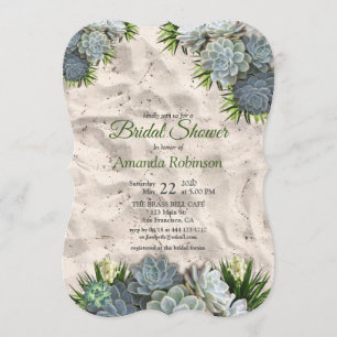 Succulent Hues of Bleek Blues Vrijgezellenfeest Kaart