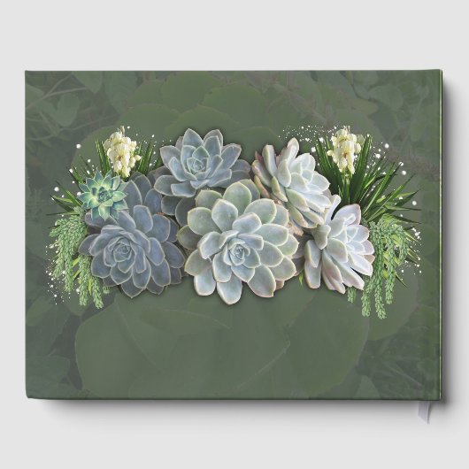 Succulent Hues of Bleek Blues Wedding Gastenboek (Achterkant)