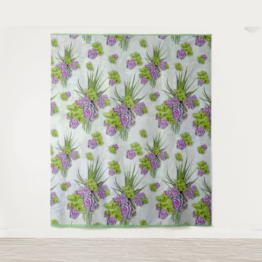 Succulent Hues of Zee Green & Lavender tones Wandkleed (Voorkant)