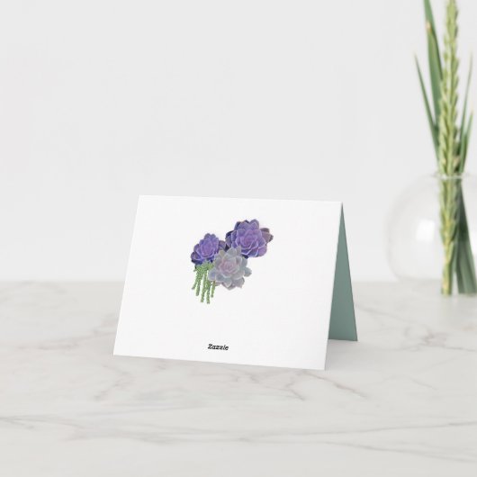 Succulent Hues of Zee Green, Violet Hartelijk dank Bedankkaart (Achterkant)