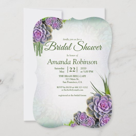 Succulent Hues of Zee Green, Violet Kaart (Voorkant)