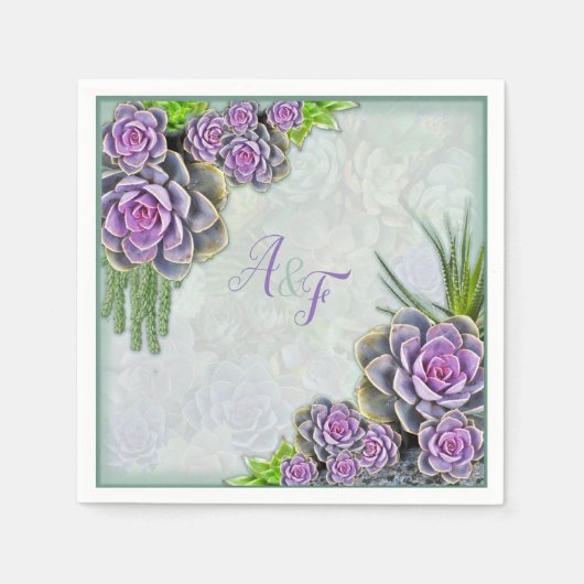 Succulent Hues of Zee Green, Violet Napkins Servet (Voorkant)