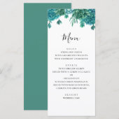 Succulent huwelijksmenu. Zomer diner menu. Cactus Menu (Voorkant / Achterkant)