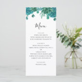 Succulent huwelijksmenu. Zomer diner menu. Cactus Menu (Staand voorkant)