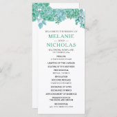 Succulent huwelijksprogramma 3973 programmakaart (Voorkant / Achterkant)