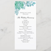 Succulent huwelijksprogramma. Munt cactus ceremoni Programmakaart (Voorkant)