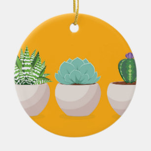 Succulent in een pot keramisch ornament
