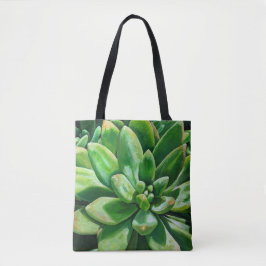 Succulent in groen tote bag