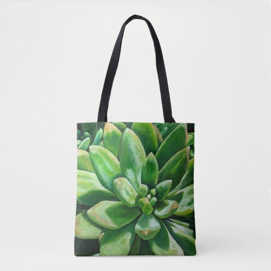 Succulent in groen tote bag (Voorkant)