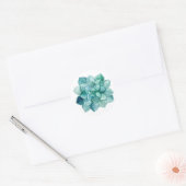 Succulent in waterverf ronde sticker (Envelop)
