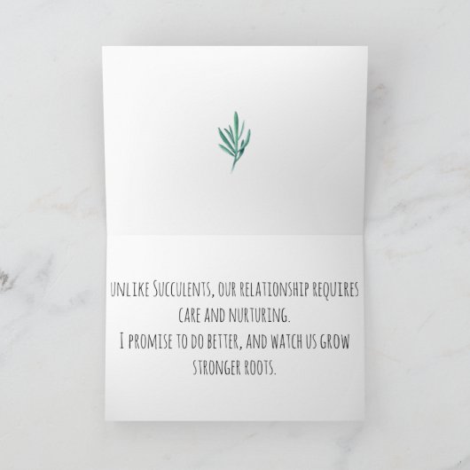 Succulent Joke Excuses Kaart voor Vriend, Echtgeno (Binnen)