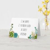 Succulent Joke Excuses Kaart voor Vriend, Echtgeno (Gele Bloem)