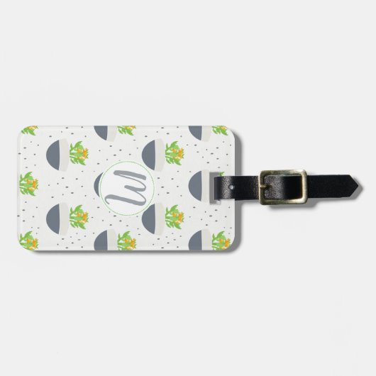 Succulent Kalanchoe Plant Mam Pattern Bagagelabel (Voorkant horizontaal)