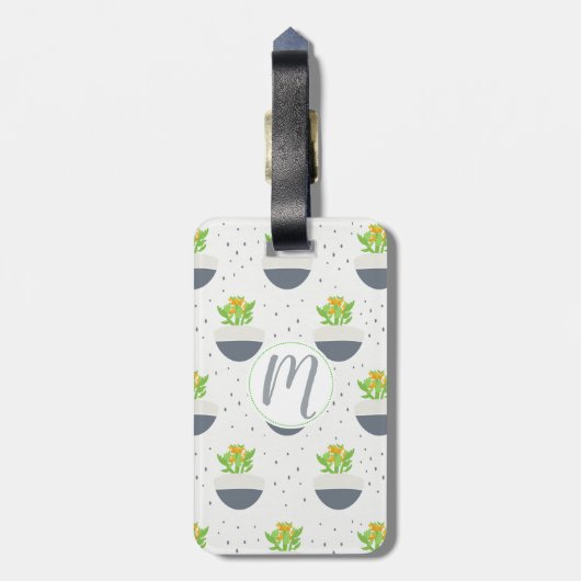 Succulent Kalanchoe Plant Mam Pattern Bagagelabel (Achterkant verticaal)