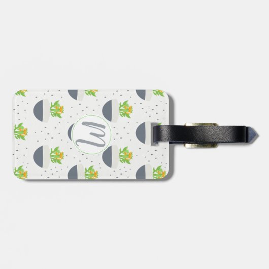 Succulent Kalanchoe Plant Mam Pattern Bagagelabel (Achterkant horizontaal)