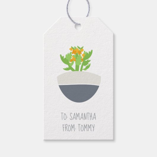 Succulent Kalanchoe Plant Mam Pattern Cadeaulabel (Voorkant)