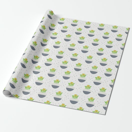 Succulent Kalanchoe Plant Mam Pattern Cadeaupapier (Uitgerold)