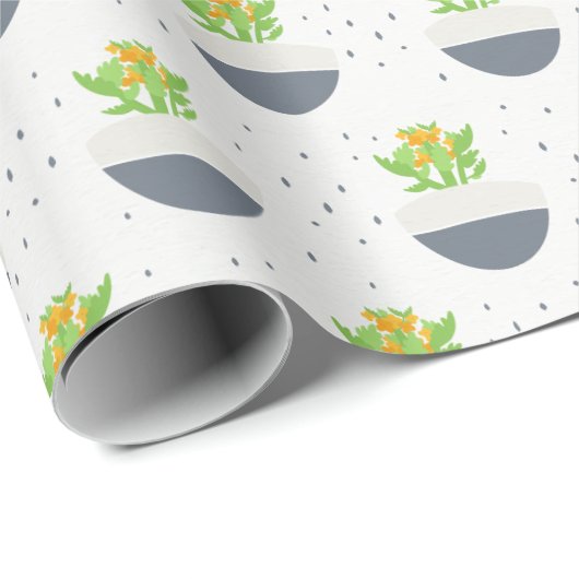 Succulent Kalanchoe Plant Mam Pattern Cadeaupapier (Rol Hoek)