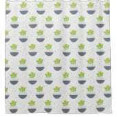 Succulent Kalanchoe Plant Mam Pattern Douchegordijn (Voorkant)