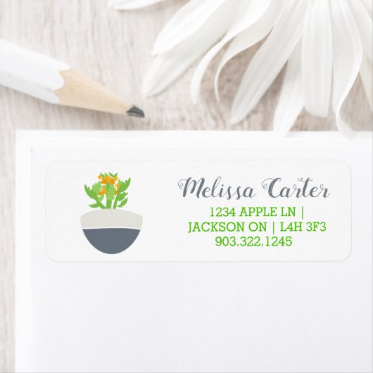 Succulent Kalanchoe Plant Mam Pattern Etiket (Insitu)