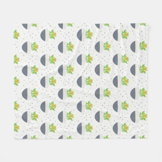 Succulent Kalanchoe Plant Mam Pattern Fleece Deken (Voorkant (Horizontaal))